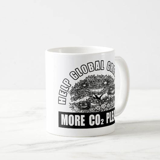 Help Global Greening - Meer CO2 alsjeblieft Koffiemok (Voorkant rechts)