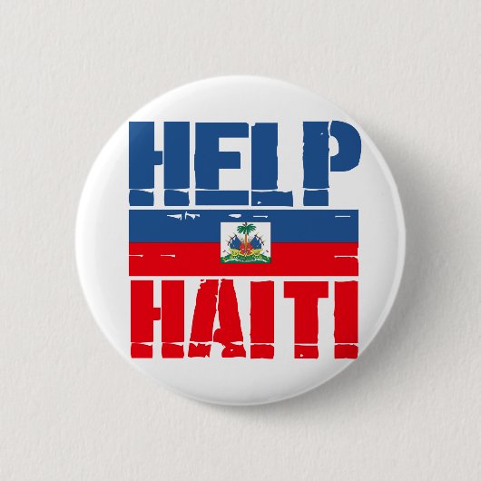HELP HAITI FLAG RONDE BUTTON 5,7 CM (Voorkant)
