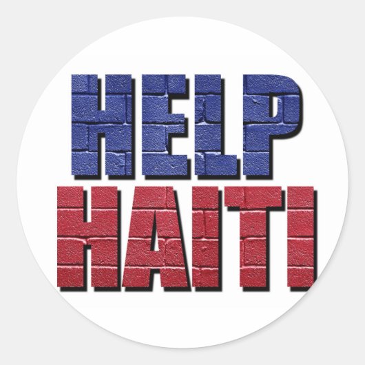 Help Haïti Ronde Sticker (Voorkant)