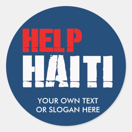 HELP HAITI RONDE STICKER (Voorkant)