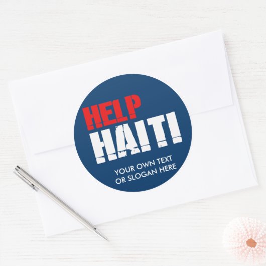 HELP HAITI RONDE STICKER (Envelop)