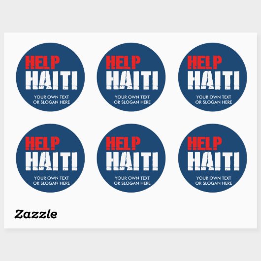 HELP HAITI RONDE STICKER (Vel)