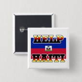 HELP HAITI VIERKANTE BUTTON 5,1 CM (Voorkant /achterkant)
