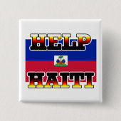 HELP HAITI VIERKANTE BUTTON 5,1 CM (Voorkant)