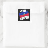 Help Haïti! Vierkante Sticker (Tas)