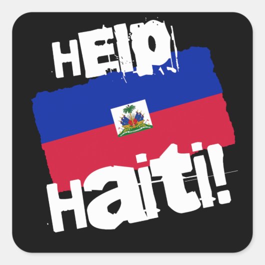 Help Haïti! Vierkante Sticker (Voorkant)