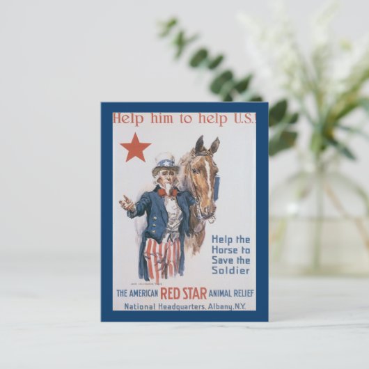 Help hem om de VS te helpen! Briefkaart (Staand voorkant)