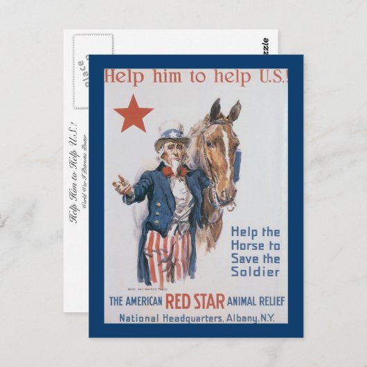 Help hem om de VS te helpen! Briefkaart (Voorkant / Achterkant)