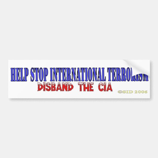 Help het internationale terrorisme een halt toe te bumpersticker (Voorkant)
