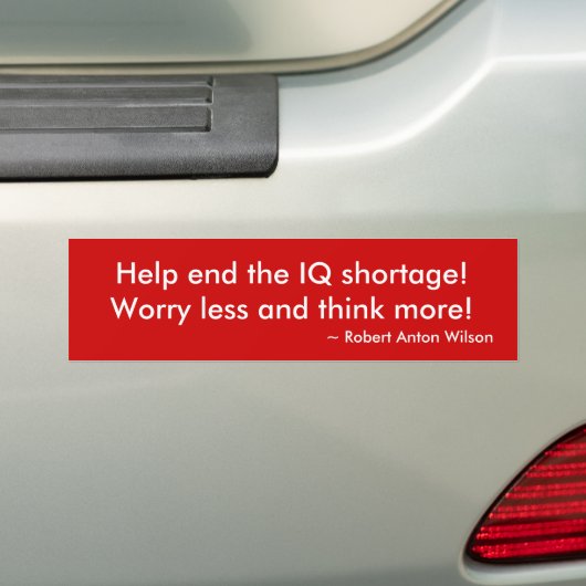Help het IQ-tekort op te heffen! Bumpersticker (Op auto)