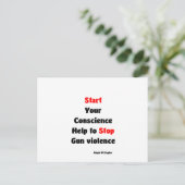 Help het pistool geweld te stoppen briefkaart (Staand voorkant)