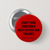 Help het pistool geweld te stoppen ronde button 5,7 cm (Voorkant /achterkant)