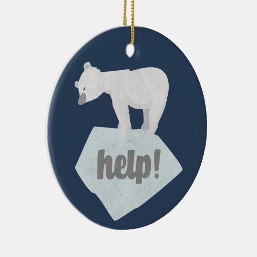 Help het Polaire Beer Keramisch Ornament (Rechts)