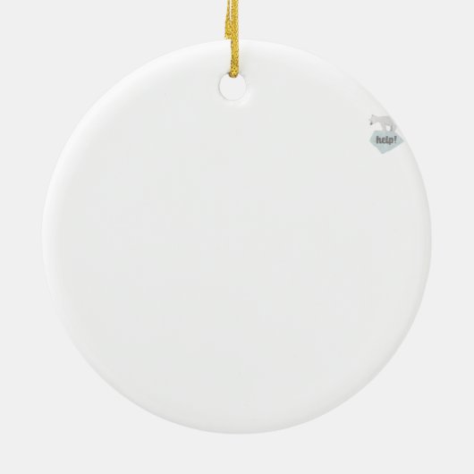 Help het Polaire Beer Keramisch Ornament (Achterkant)