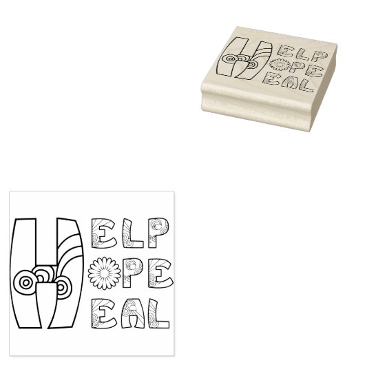 Help Hope Heal bujo Stamp Rubberstempel (Gestempeld)