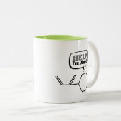 Help-I-m-diene, grappige scheikunde Tweekleurige Koffiemok (Voorkant rechts)