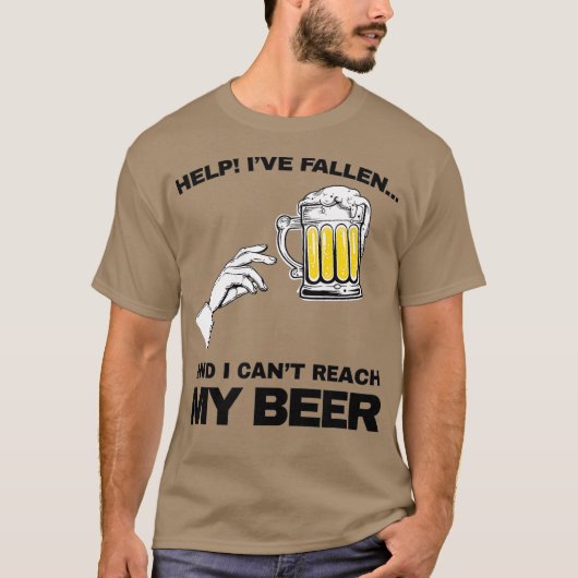 Help Ik ben gevallen en ik kan mijn bier niet ber T-shirt (Voorkant)