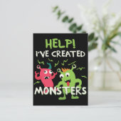 Help, ik heb Monsters Moederdag Vaderdag Creëer Briefkaart (Staand voorkant)