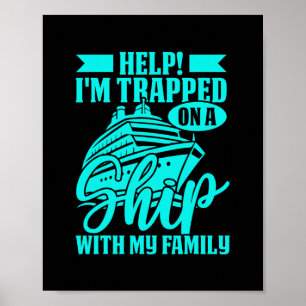 Help, ik zit vast op een schip met mijn familie Cr Poster