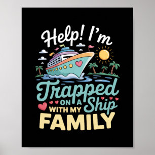Help, ik zit vast op een schip met mijn familie Cr Poster