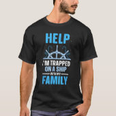 Help Ik zit vast op een schip met mijn familie gra T-shirt (Voorkant)