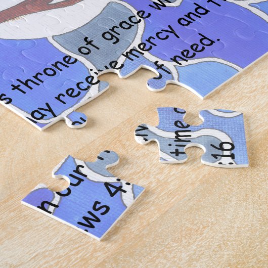 Help in nood - Hebreeuwen 4:16 - Bijbelvers Legpuzzel (Zijkant)