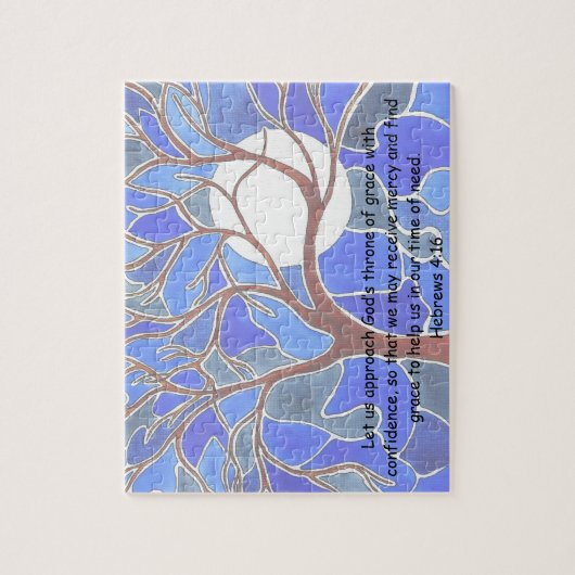 Help in nood - Hebreeuwen 4:16 - Bijbelvers Legpuzzel (Verticaal)