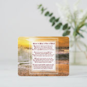 "Help in tijd van nood" Christelijk gedicht  Feestdagenkaart (Staand voorkant)