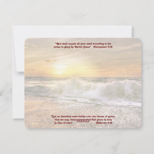 "Help in tijd van nood" Christelijk gedicht Feestdagenkaart (Achterkant)