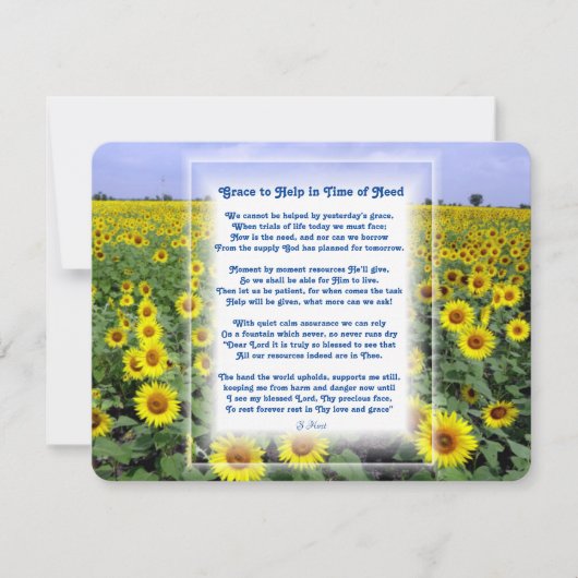 "Help in tijd van nood" Christelijk gedicht Feestdagenkaart (Voorkant)