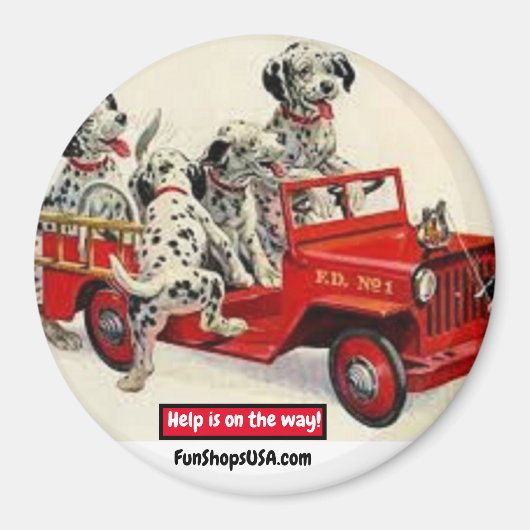 Help is onderweg! Een leuke magneet! Magneet (Voorkant)