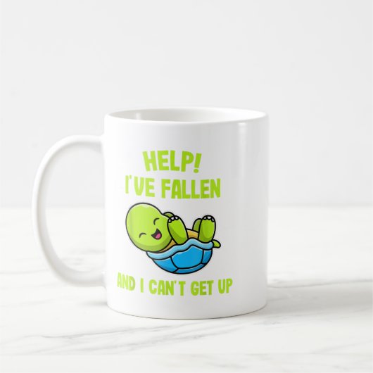 Help I've Fallen And I Can't Get Up Funny Turtle L Koffiemok (Links)