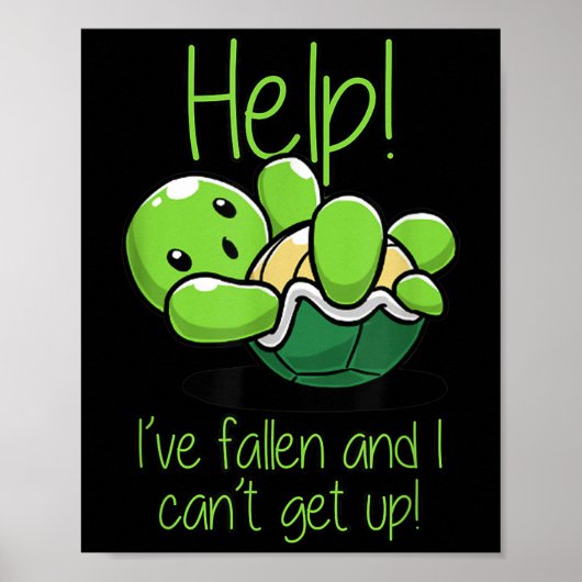Help I've Fallen And I Can't Get Up Turtle Lovers  Poster (Voorkant)