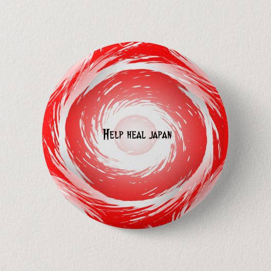 Help Japan-knop / badge hellen Ronde Button 5,7 Cm (Voorkant)