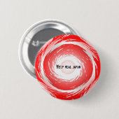 Help Japan-knop / badge hellen Ronde Button 5,7 Cm (Voorkant /achterkant)