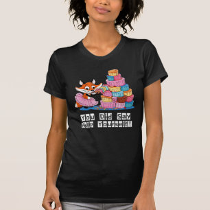 Help jezelf, Girly Fox eten taart grappig zwart T-shirt