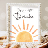 Help jezelf om Drinken Boho Sunshine Verjaardag Poster