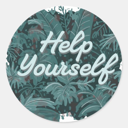 Help jezelf ronde sticker (Voorkant)