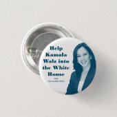 Help Kamala Walz in het Witte Huis Ronde Button 3,2 Cm (Voorkant /achterkant)