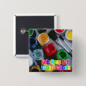 Help Kunst in onze scholen te houden! Vierkante Button 5,1 Cm (Voorkant /achterkant)
