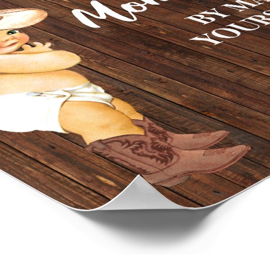 Help mam om jezelf te richten Cowboy Shower Poster (Hoek)