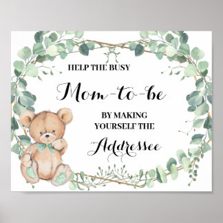Help mama om jezelf te richten tot Beer Shower Poster