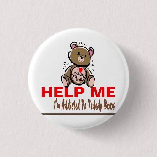 Help me dat ik gedicteerd ben aan Teddy Bears Ronde Button 3,2 Cm (Voorkant)