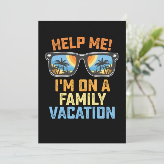 Help me dat ik op een familievakantie sta kaart (Staand voorkant)