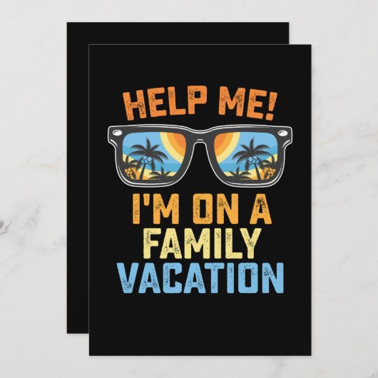 Help me dat ik op een familievakantie sta kaart (Voorkant / Achterkant)