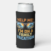 Help me dat ik op een familievakantie sta seltzer blikjeskoeler (Seltzer Voorkant)