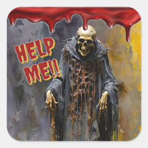 Help me! – Een schreeuw uit de schaduw Vierkante Sticker