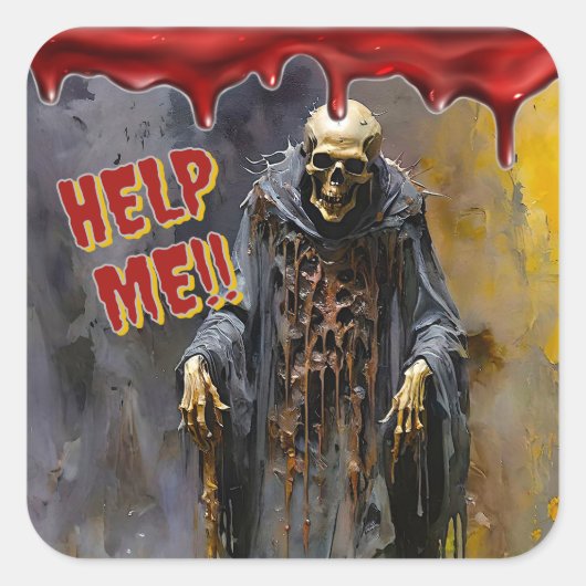 Help me! – Een schreeuw uit de schaduw Vierkante Sticker (Voorkant)