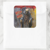 Help me! – Een schreeuw uit de schaduw Vierkante Sticker (Tas)