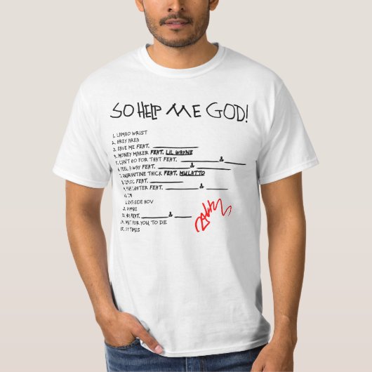 Help me God! Muziek T-shirt (Voorkant)